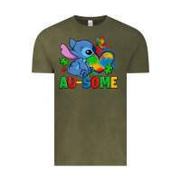 Vintage Olive ausome stitch autism Vintage Tee - Zillion Design Studio