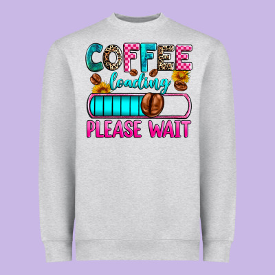 Coffee Loading Please Wait Heavyweight Sweatshirt Designed By Zillion Design Studio