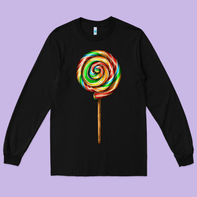 Rainbow Lollipop Long Sleeve Tee Designed By Adodesignshop