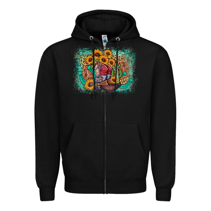 Cowboy Boots Sunflower Zipper Hoodie by AdoDesignShop | Teevron