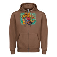 Chestnut cowboy boots sunflower Zipper Hoodie - AdoDesignShop