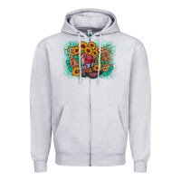 Heather Grey cowboy boots sunflower Zipper Hoodie - AdoDesignShop