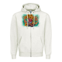 Oatmeal Heather cowboy boots sunflower Zipper Hoodie - AdoDesignShop