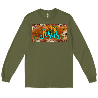 Army Green jesus Long Sleeve Tee - JahusDesignShop