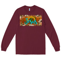 Burgundy jesus Long Sleeve Tee - JahusDesignShop