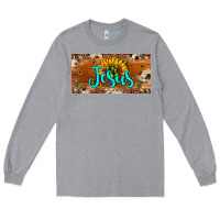 Heather Grey jesus Long Sleeve Tee - JahusDesignShop