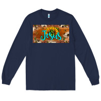 Navy jesus Long Sleeve Tee - JahusDesignShop