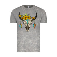 Cloud Rock bull skull western Vintage Tee - BarkalooDesign