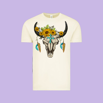 Bull Skull Western Vintage Tee Designed By Barkaloodesign