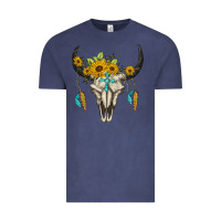 Vintage Denim bull skull western Vintage Tee - BarkalooDesign