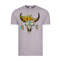 Vintage Zinc bull skull western Vintage Tee - BarkalooDesign