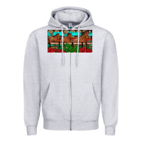 Heather Grey horses roses ann cactuses license plate Zipper Hoodie - Artiststas