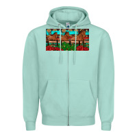 Seafoam horses roses ann cactuses license plate Zipper Hoodie - Artiststas