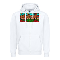 White horses roses ann cactuses license plate Zipper Hoodie - Artiststas