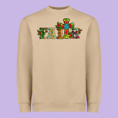 Christmas Cross Faith Heavyweight Sweatshirt Designed By Ranaportraitstore