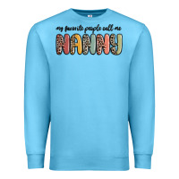 Ocean Blue my favorite people call me nanny Premium Sweatshirt - MaliasSmallBusiness