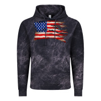 Cloud Black tattered american flag Vintage Hoodie - Zillion Design Studio