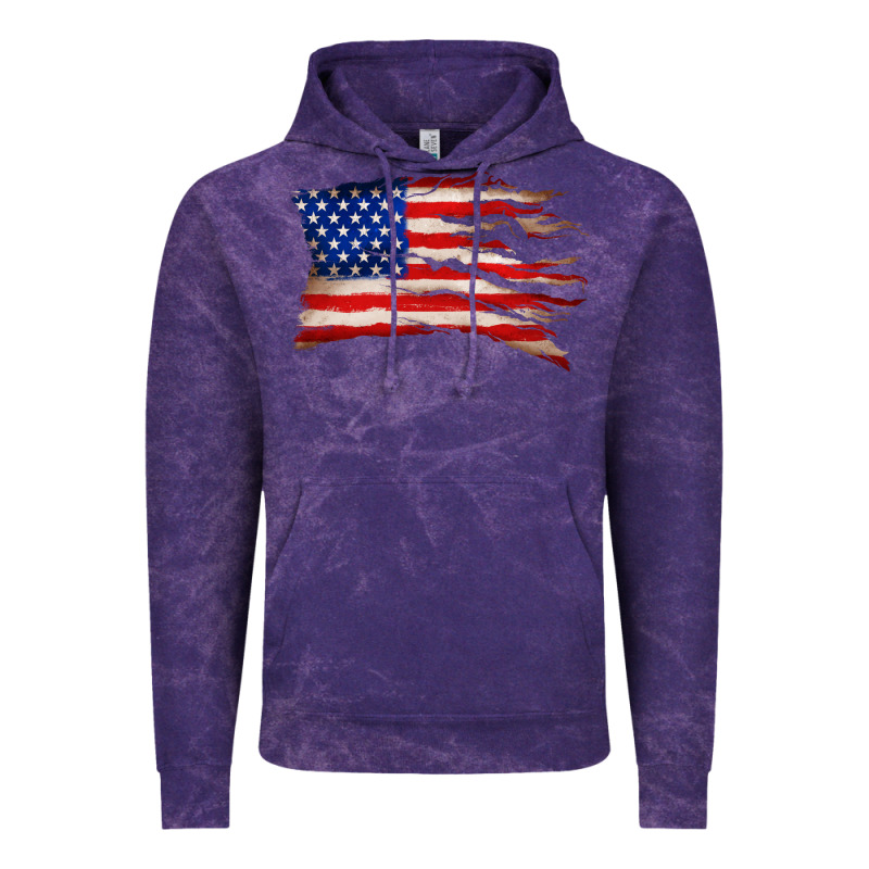 Tattered American Flag Vintage Hoodie by Zillion Design Studio | Teevron