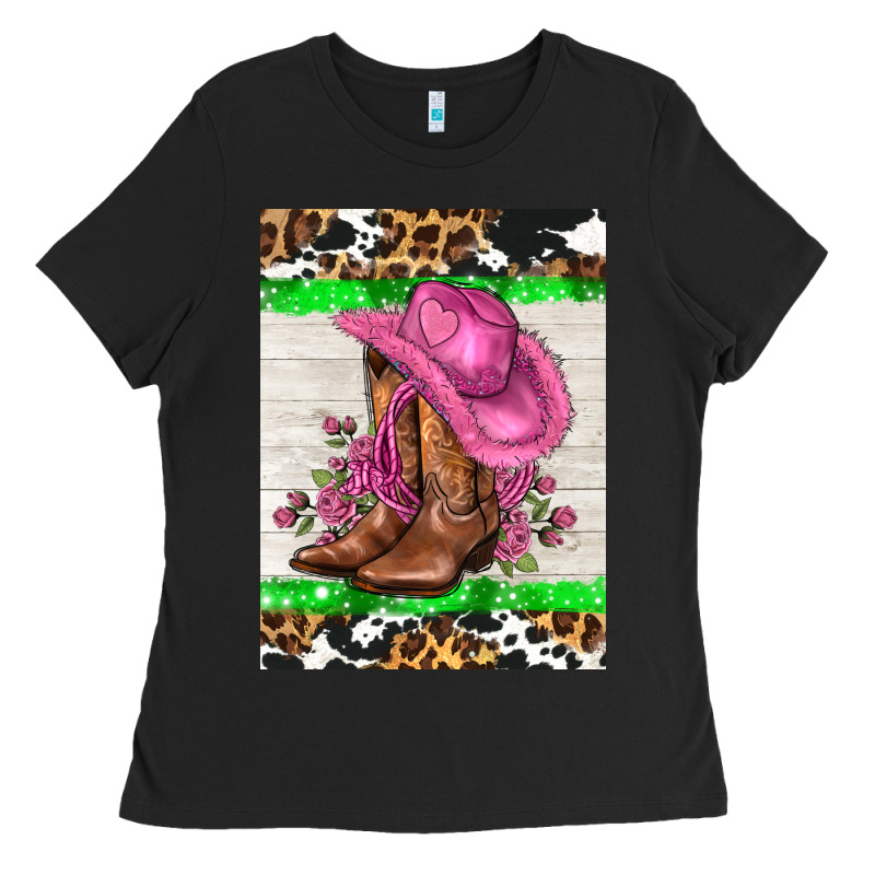 Cowgitl Hat And Roses Ladies Tee by AdoDesignShop | Teevron