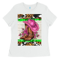White cowgitl hat and roses Ladies Tee - AdoDesignShop