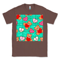 Chestnut valentines day teddy bears and cookies seamless pattern Classic Tee - BundleAndBundleShop