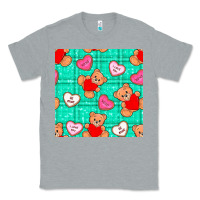 Heather Grey valentines day teddy bears and cookies seamless pattern Classic Tee - BundleAndBundleShop