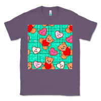 Lavender valentines day teddy bears and cookies seamless pattern Classic Tee - BundleAndBundleShop