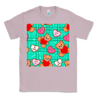 Lilac valentines day teddy bears and cookies seamless pattern Classic Tee - BundleAndBundleShop