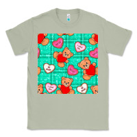 Matcha valentines day teddy bears and cookies seamless pattern Classic Tee - BundleAndBundleShop