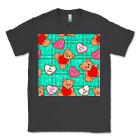Smoke valentines day teddy bears and cookies seamless pattern Classic Tee - BundleAndBundleShop