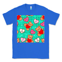 True Royal valentines day teddy bears and cookies seamless pattern Classic Tee - BundleAndBundleShop