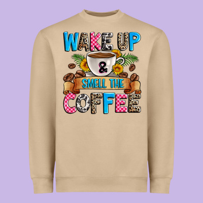 Wake Up And Smell The Coffee Heavyweight Sweatshirt Designed By Zillion Design Studio