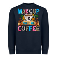 Navy wake up and smell the coffee Heavyweight Sweatshirt - Zillion Design Studio