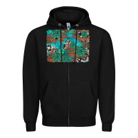 Black gemstone wood and cowhide background Zipper Hoodie - Artiststas