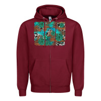 Burgundy gemstone wood and cowhide background Zipper Hoodie - Artiststas