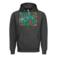 Charcoal Heather gemstone wood and cowhide background Zipper Hoodie - Artiststas