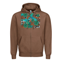 Chestnut gemstone wood and cowhide background Zipper Hoodie - Artiststas