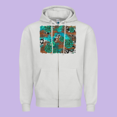 Gemstone Wood And Cowhide Background Zipper Hoodie Designed By Artiststas