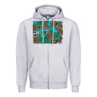 Heather Grey gemstone wood and cowhide background Zipper Hoodie - Artiststas