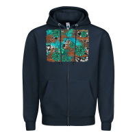 Navy gemstone wood and cowhide background Zipper Hoodie - Artiststas