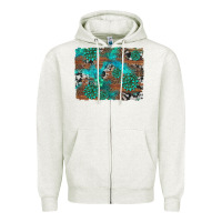 Oatmeal Heather gemstone wood and cowhide background Zipper Hoodie - Artiststas