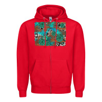 Red gemstone wood and cowhide background Zipper Hoodie - Artiststas