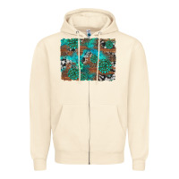 Sandshell gemstone wood and cowhide background Zipper Hoodie - Artiststas