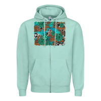 Seafoam gemstone wood and cowhide background Zipper Hoodie - Artiststas