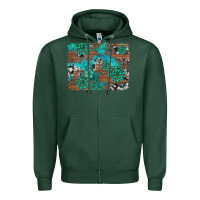 Sports Green gemstone wood and cowhide background Zipper Hoodie - Artiststas