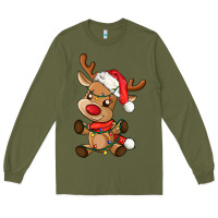 Army Green baby christmas reindeer Long Sleeve Tee - AdoDesignShop
