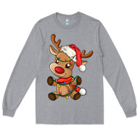 Heather Grey baby christmas reindeer Long Sleeve Tee - AdoDesignShop