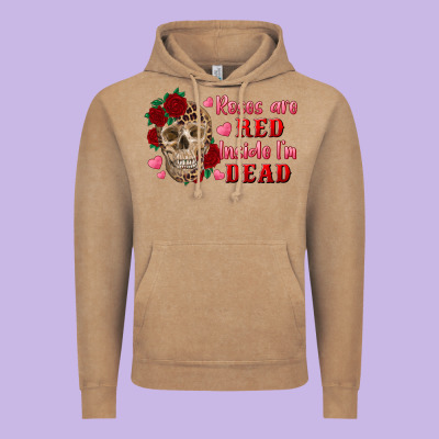Roses Are Red Inside I'm Dead Skull Vintage Hoodie Designed By Ranaportraitstore