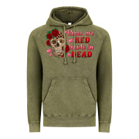 Vintage Olive roses are red inside i'm dead Skull Vintage Hoodie - RanaPortraitStore
