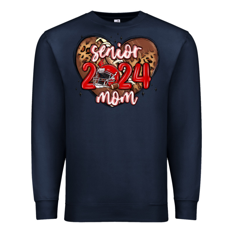 Senior 2024 Mom Football Premium Sweatshirt by MaliasSmallBusiness | Teevron